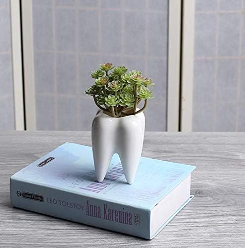 Ceramic Animal Shaped Flower Pot - Unique and Charming Home Decor (Tooth)