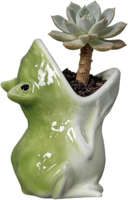 Ceramic Animal Shaped Flower Pot - Unique and Charming Home Decor (Tooth)