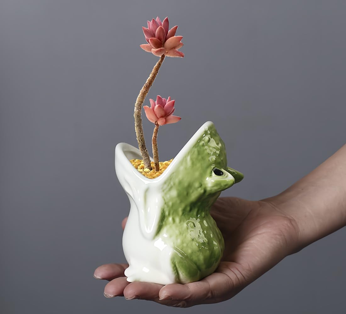 Ceramic Animal Shaped Flower Pot - Unique and Charming Home Decor (Tooth)