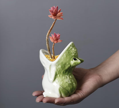 Ceramic Animal Shaped Flower Pot - Unique and Charming Home Decor (Tooth)