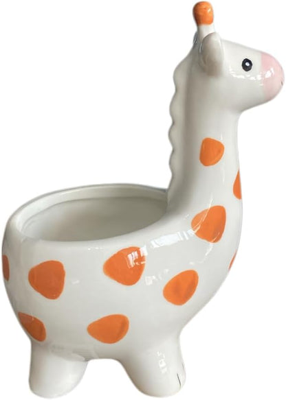 Ceramic Animal Shaped Flower Pot - Unique and Charming Home Decor (Tooth)