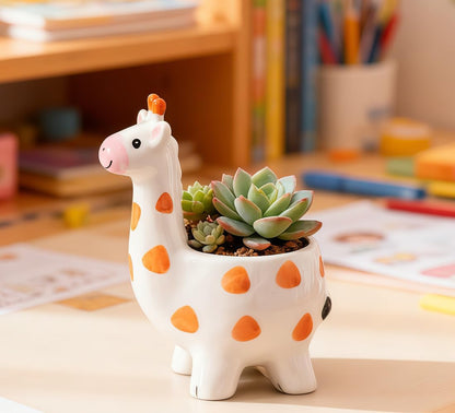 Ceramic Animal Shaped Flower Pot - Unique and Charming Home Decor (Tooth)