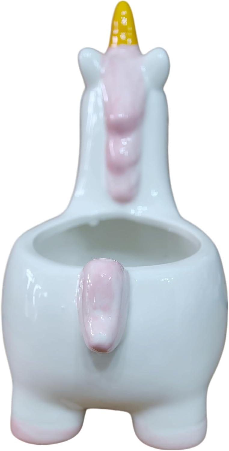 Ceramic Animal Shaped Flower Pot - Unique and Charming Home Decor (Tooth)