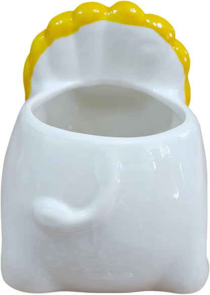 Ceramic Animal Shaped Flower Pot - Unique and Charming Home Decor (Tooth)