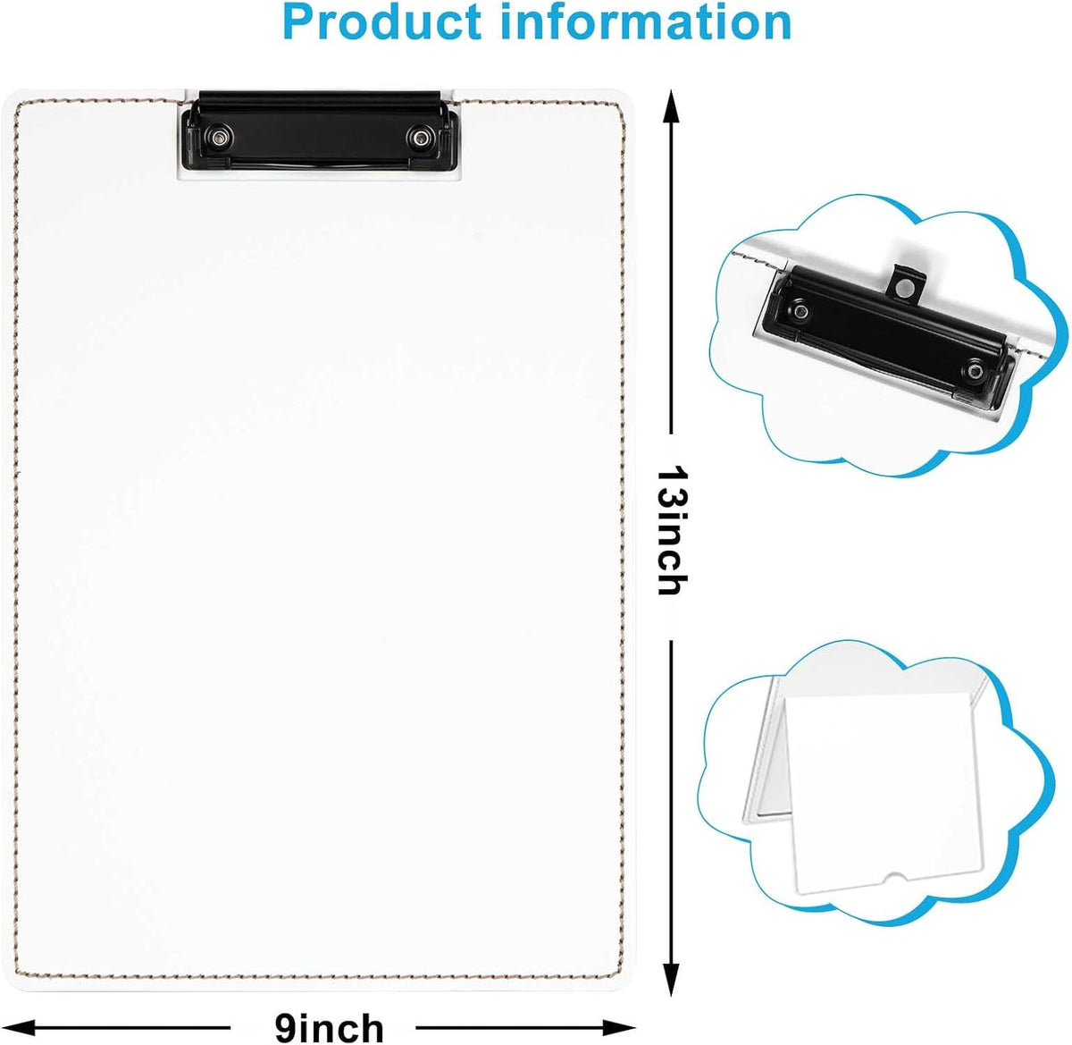 Desktop Document Holder for Typing Clipboard, Paper Holder Stand for Desk When Typing Copy Holder Foldable Stand Clipboard 9 x 13 Inch (Black, 1 Pack)