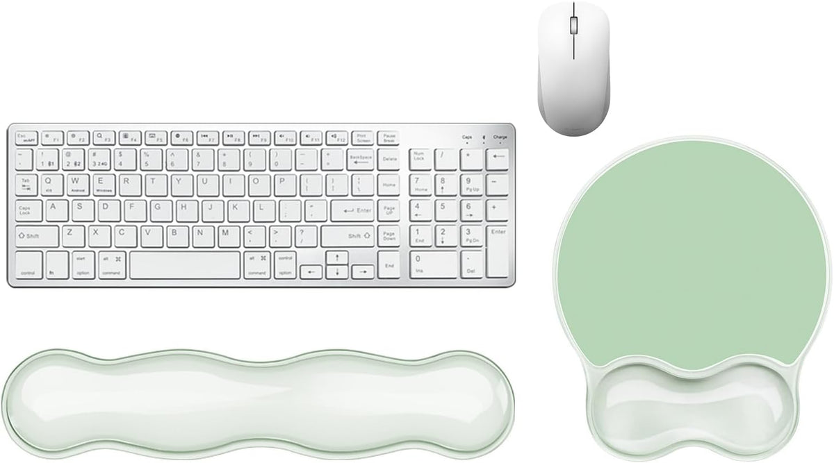Gel Wrist Rest for Keyboard and Mouse Pad Set - Clear Green