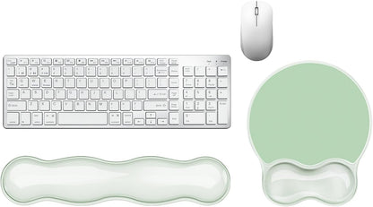Gel Wrist Rest for Keyboard and Mouse Pad Set - Clear Green