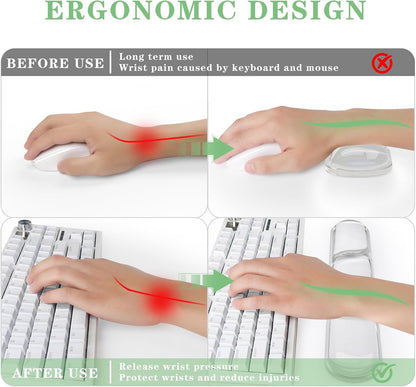 Gel Wrist Rest for Keyboard and Mouse Pad Set - Clear Green
