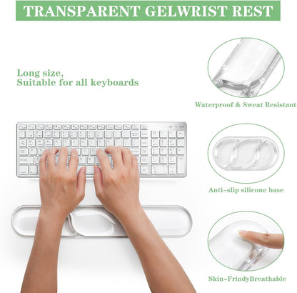 Gel Wrist Rest for Keyboard and Mouse Pad Set - Clear Green