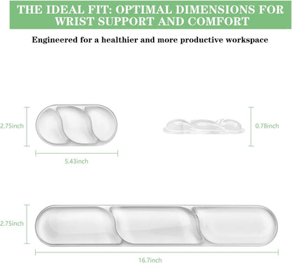 Gel Wrist Rest for Keyboard and Mouse Pad Set - Clear Green