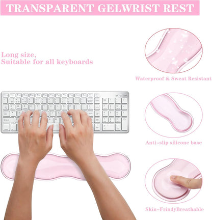 Gel Wrist Rest for Keyboard and Mouse Pad Set - Clear Green