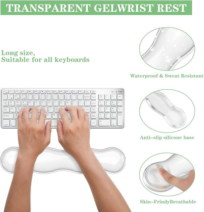 Gel Wrist Rest for Keyboard and Mouse Pad Set - Clear Green