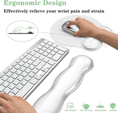 Gel Wrist Rest for Keyboard and Mouse Pad Set - Clear Green