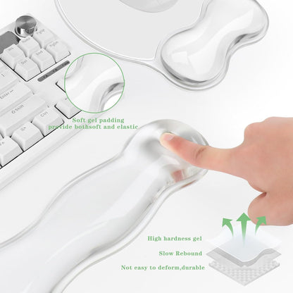 Gel Wrist Rest for Keyboard and Mouse Pad Set - Clear Green