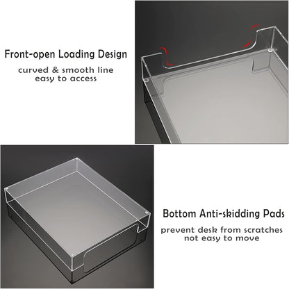 1 Pack Multipurpose A4 File Tray Clear Acrylic Desk Tray Organizer