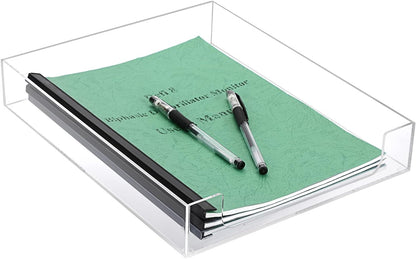 1 Pack Multipurpose A4 File Tray Clear Acrylic Desk Tray Organizer
