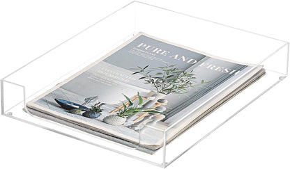 1 Pack Multipurpose A4 File Tray Clear Acrylic Desk Tray Organizer
