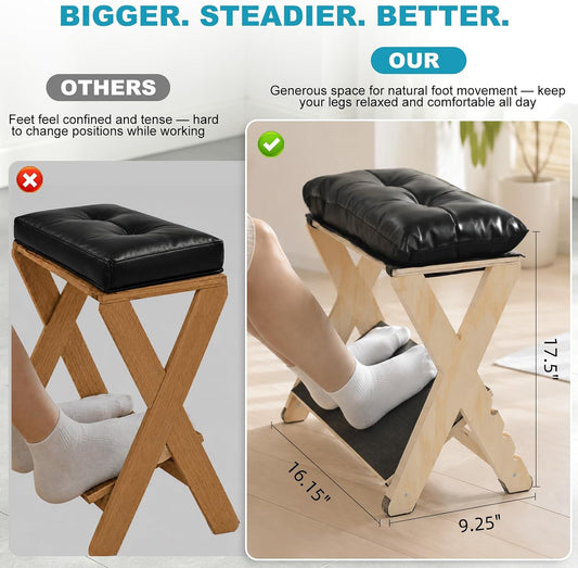 Foot Rest Under Desk at Work Adjustable Wooden