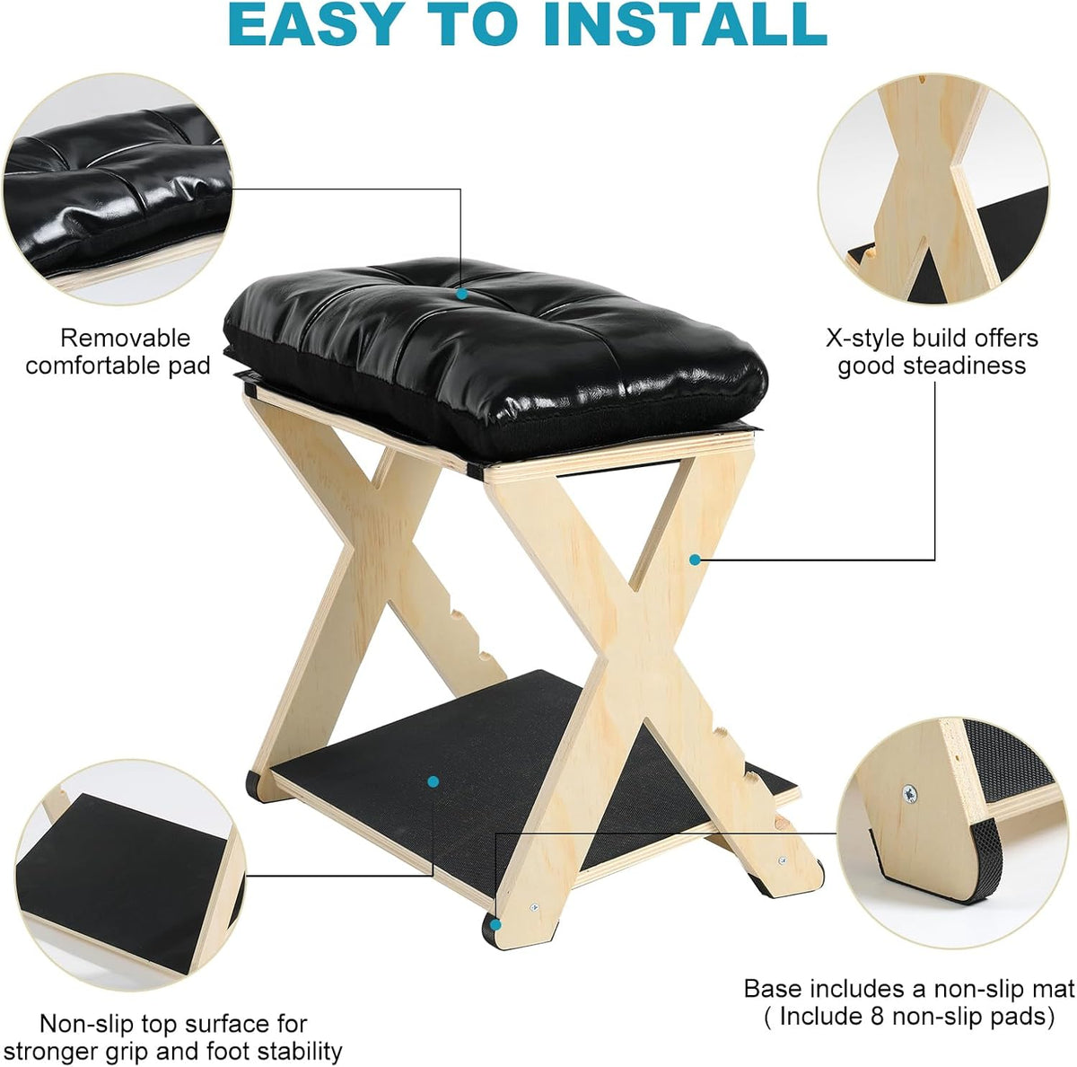 Foot Rest Under Desk at Work Adjustable Wooden