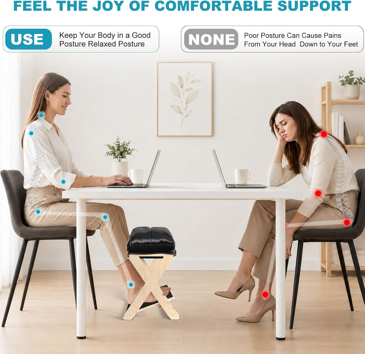 Foot Rest Under Desk at Work Adjustable Wooden