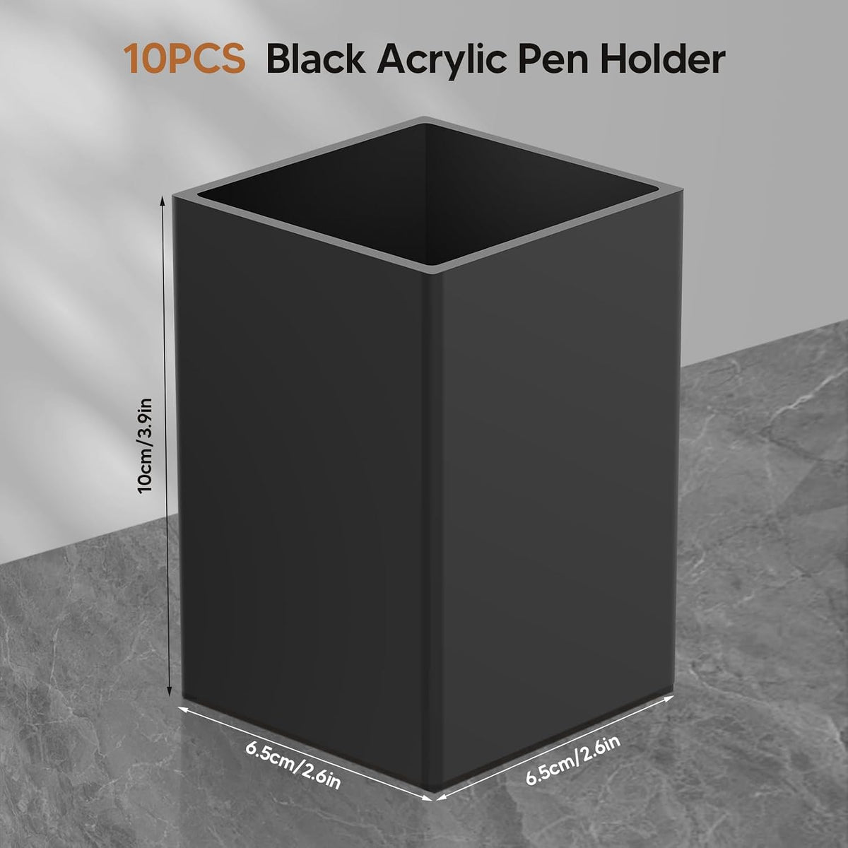 Clear Acrylic Pen Holder Makeup Brush Holder Desktop Pencil Organizer Acrylic Pencil Cup Stationery Organizer Accessory for School Makeup Desk Office Pen Organizer