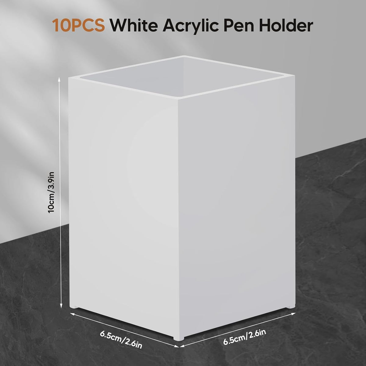 Clear Acrylic Pen Holder Makeup Brush Holder Desktop Pencil Organizer Acrylic Pencil Cup Stationery Organizer Accessory for School Makeup Desk Office Pen Organizer
