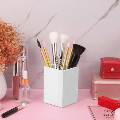 Clear Acrylic Pen Holder Makeup Brush Holder Desktop Pencil Organizer Acrylic Pencil Cup Stationery Organizer Accessory for School Makeup Desk Office Pen Organizer