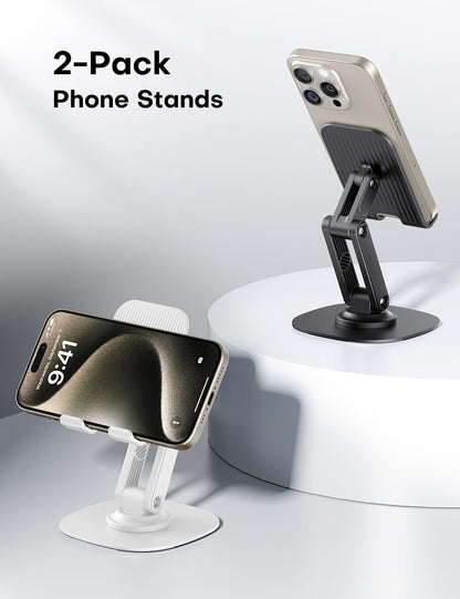 Cell Phone Stand for Desk, 2 Pack Adjustable Foldable Phone Holder