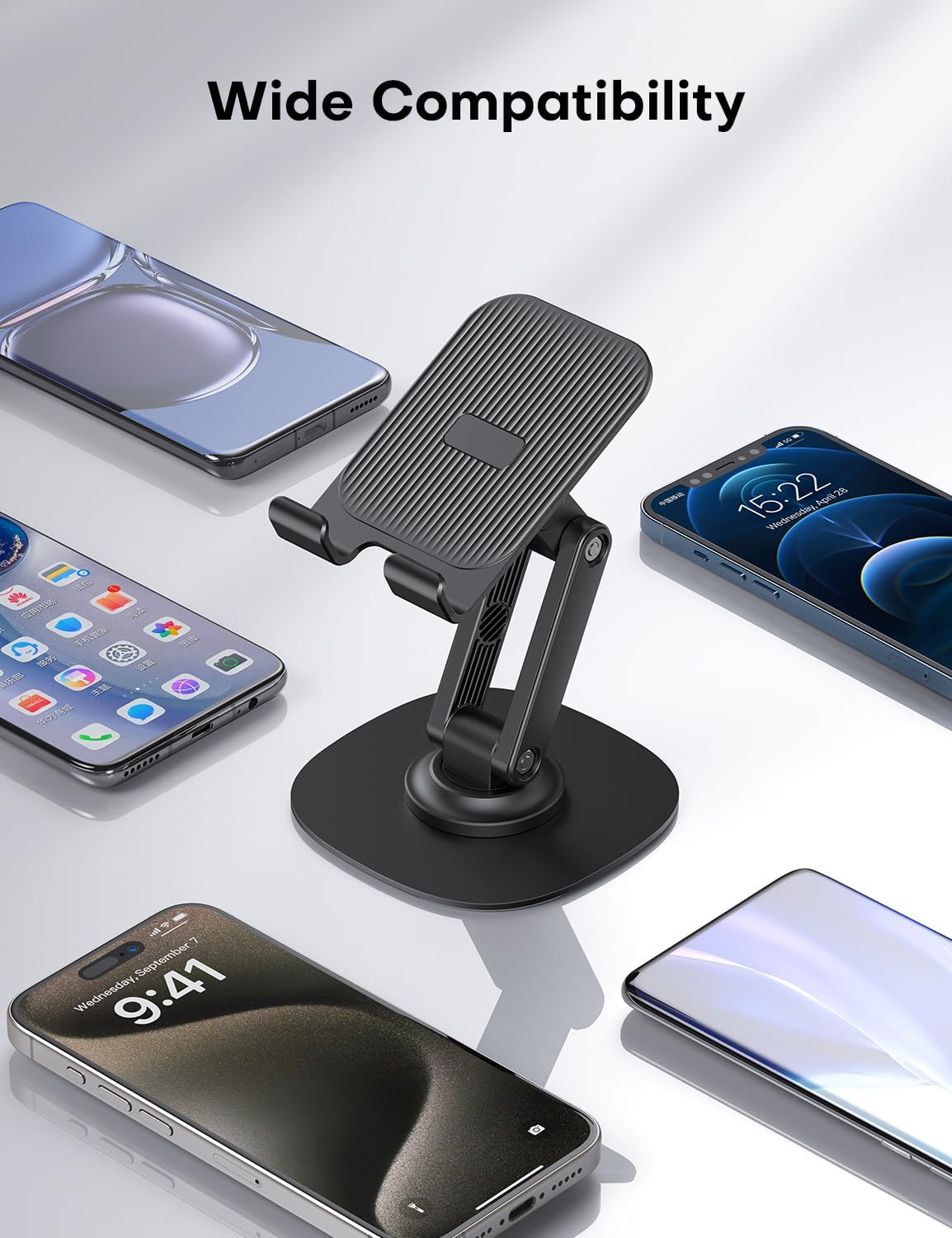 Cell Phone Stand for Desk, 2 Pack Adjustable Foldable Phone Holder