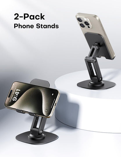 Cell Phone Stand for Desk, 2 Pack Adjustable Foldable Phone Holder