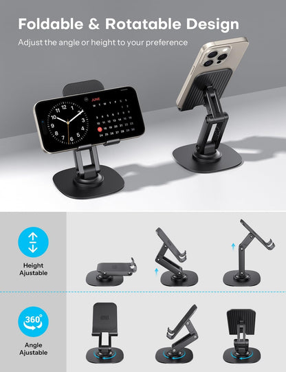 Cell Phone Stand for Desk, 2 Pack Adjustable Foldable Phone Holder