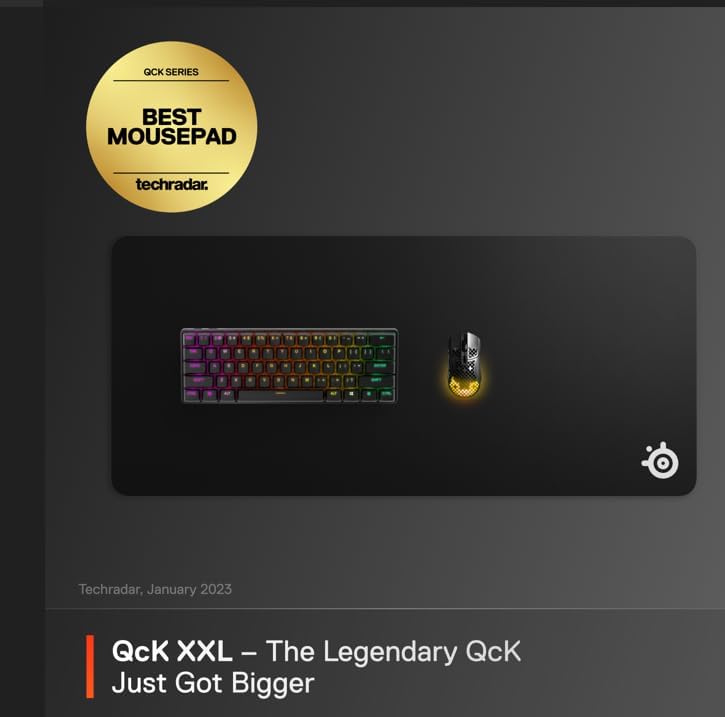 QcK Gaming Mouse Pad - XXL Cloth - Peak Tracking and Stability - Esports Mousepad - Never-Slip - Full Desk Coverage