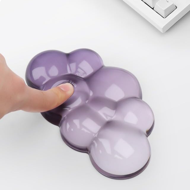 YOWKA Ergonomic Wrist Rest Set for Keyboard and Mouse, Cooling Gel Support (Purple)