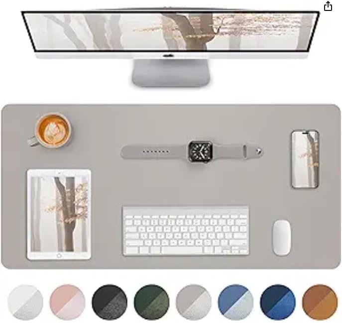 Large Desk pad mat,Mouse Pad,Office Desk Mat, Non-Slip PU Leather Desk Blotter,Large Desk pad,Waterproof Keyboard mat for Office/Home/Decor (Black,48" x 17")