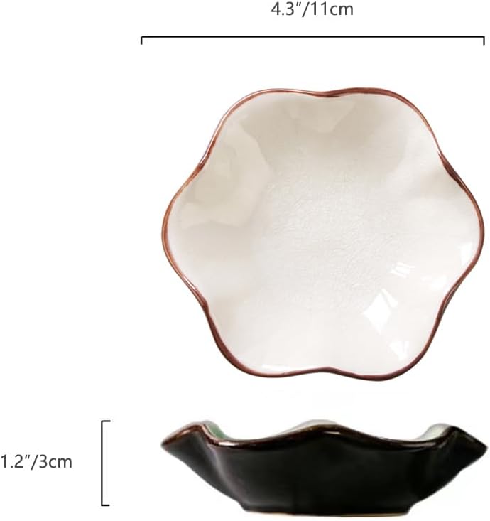 Ring Dish, Kiln Glaze Jewelry Trinket Tray, Gifts for Women I Lotus Leaf Necklace Earrings Holder on Nightstand Bathroom, Ceramic Cute Key Bowl, White. All Jewelries Are NOT Included.