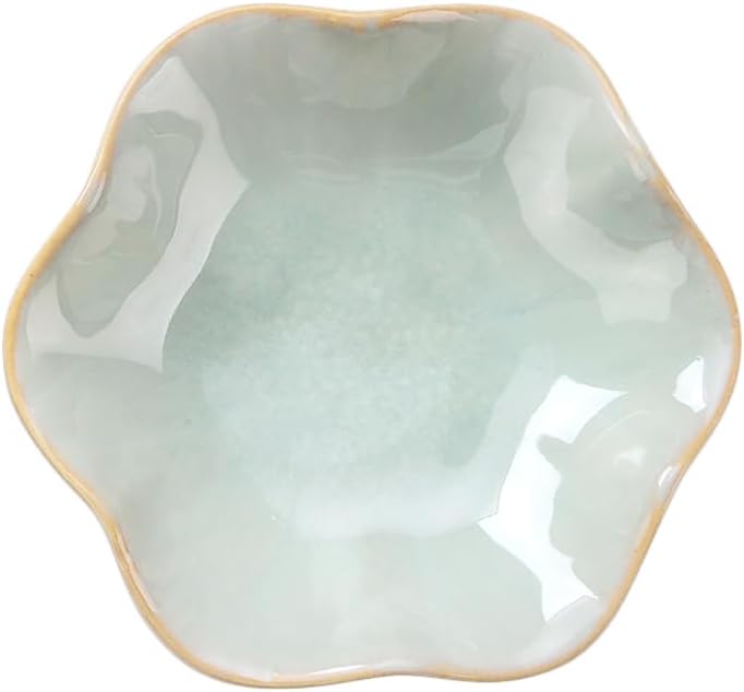 Ring Dish, Kiln Glaze Jewelry Trinket Tray, Gifts for Women I Lotus Leaf Necklace Earrings Holder on Nightstand Bathroom, Ceramic Cute Key Bowl, White. All Jewelries Are NOT Included.