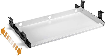 Keyboard Tray Under Desk Heavy-Duty Metal Slide-Out Platform Drawer Tray (Gray)
