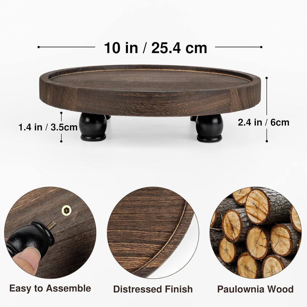 Wood Riser for Decor, 2-Tier Farmhouse Display Riser Counter Shelf