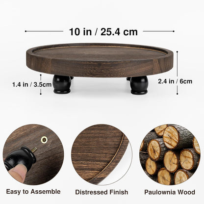 Wood Riser for Decor, 2-Tier Farmhouse Display Riser Counter Shelf
