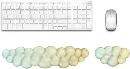 YOWKA Ergonomic Wrist Rest Set for Keyboard and Mouse, Cooling Gel Support (Purple)