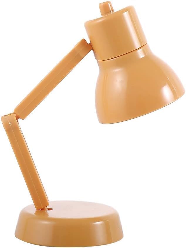 LED Mini Table Lamp, Miniature LED Desk Lamp for Dollhouse, Fold-able Night Reading Book Lamps for Home Room Portable Computer Night Lights Eye Protections(Random Color)