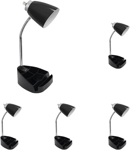 Limelights LD1056-BLK Desk Lamp Organizer with iPad Tablet Book Stand and USB Charging Port, Black