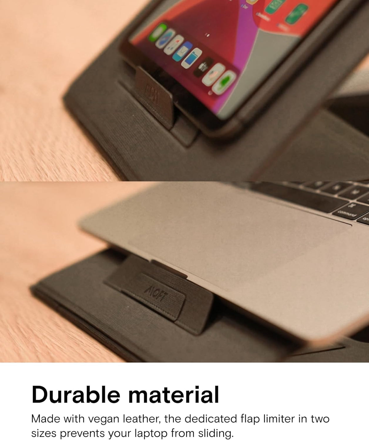 Folding Laptop Stand Lap Desk, Portable & Mini Computer Stand Laptop Desk for Travel and Home Office, Ergonomic Design with Adjustable Viewing Angles, Lightweight Computer Cooling Riser, Black