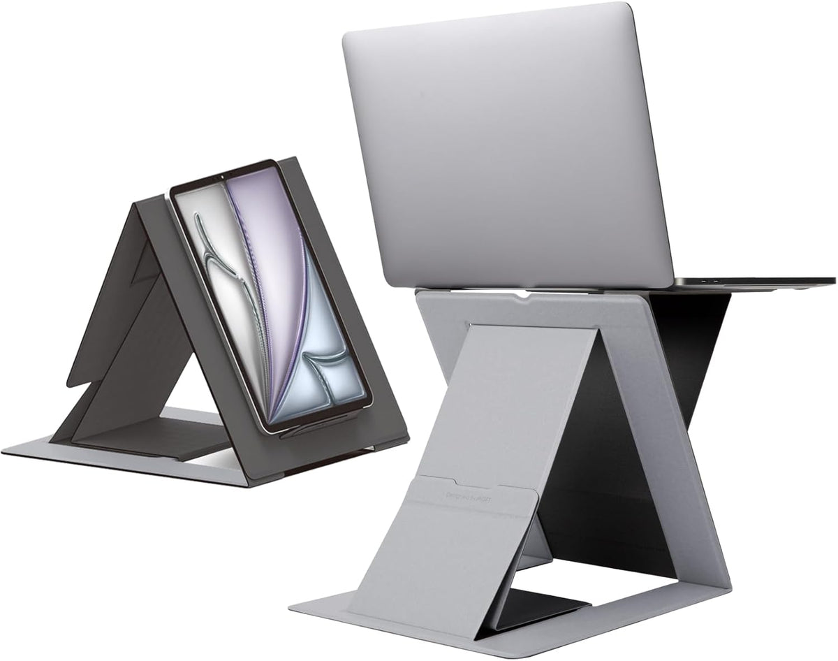 Folding Laptop Stand Lap Desk, Portable & Mini Computer Stand Laptop Desk for Travel and Home Office, Ergonomic Design with Adjustable Viewing Angles, Lightweight Computer Cooling Riser, Black