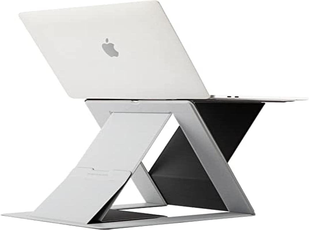 Folding Laptop Stand Lap Desk, Portable & Mini Computer Stand Laptop Desk for Travel and Home Office, Ergonomic Design with Adjustable Viewing Angles, Lightweight Computer Cooling Riser, Black