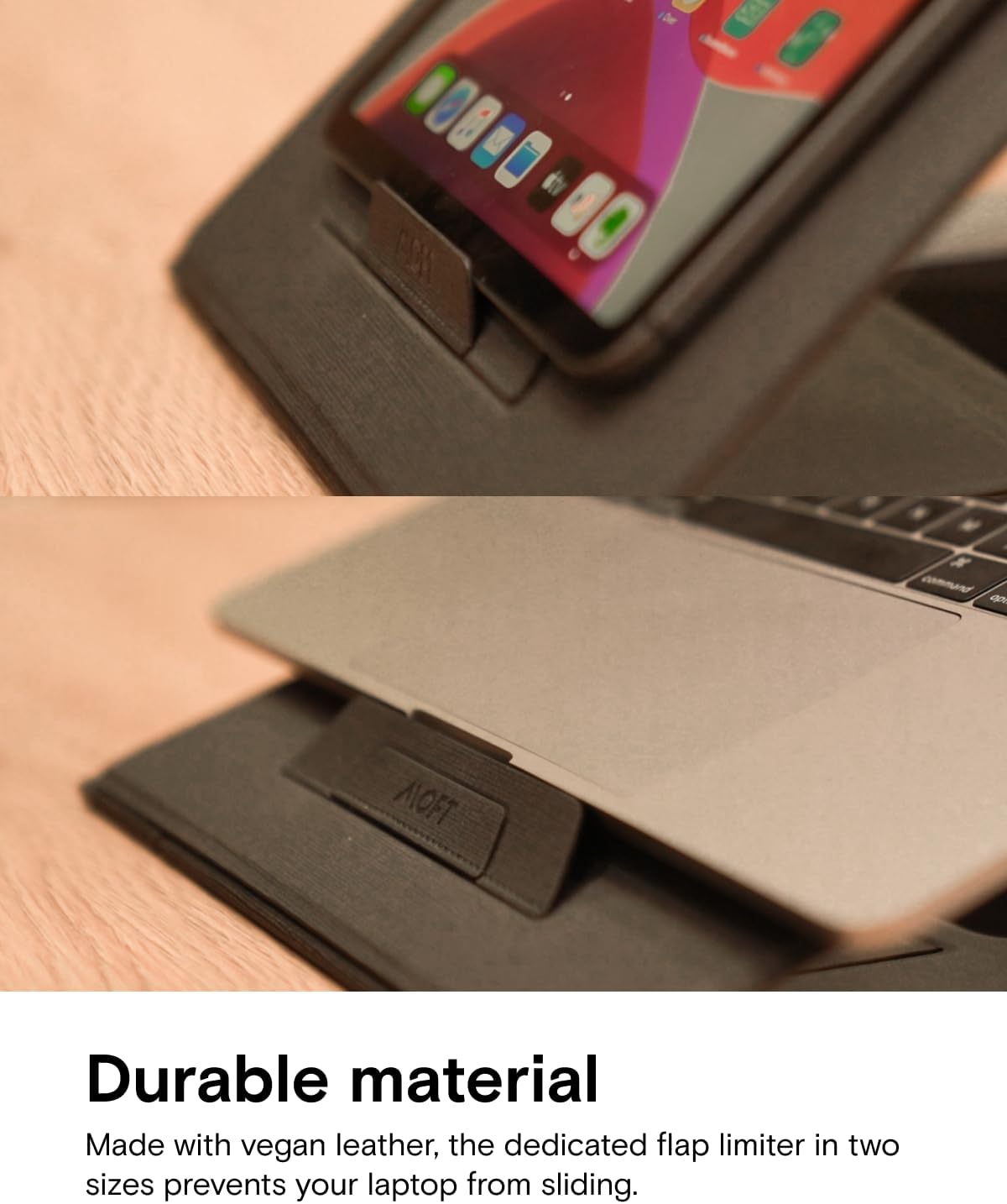 Folding Laptop Stand Lap Desk, Portable & Mini Computer Stand Laptop Desk for Travel and Home Office, Ergonomic Design with Adjustable Viewing Angles, Lightweight Computer Cooling Riser, Black