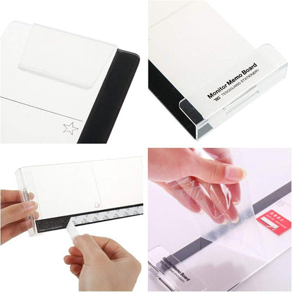 Fashion Multifunction Utility Acrylic Transparent Computer Monitors Side Panel/Memo Pads/Message Boards/Sticky Boards for Computer Screen, 1 Set (Left & Right) (Phone Holder)