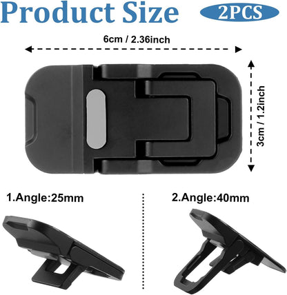 2 Pcs Portable Keyboard Stand, Dual Tilt Angle Adjustment, Foldable Laptop Riser, Self-Adhesive Feet for Most Keyboards (Black)