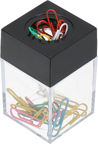 Magnetic Paper Clip Holder Dispenser, Large Capacity Paper Clip Organizers with Magnetic Top for Desk Supplies, Office, Classroom, Home, Purple