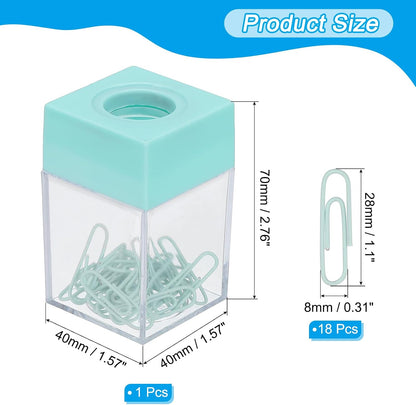 Magnetic Paper Clip Holder Dispenser, Large Capacity Paper Clip Organizers with Magnetic Top for Desk Supplies, Office, Classroom, Home, Purple